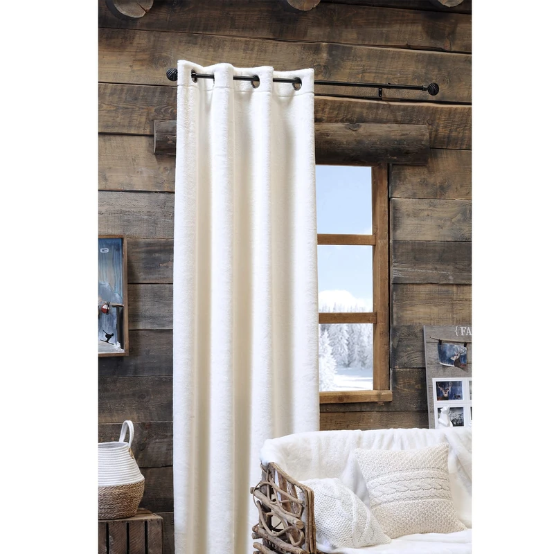 HomeMaison.com Furniture Curtain - Plain Curtain - Blackout Curtain - Curtain Ecru, Curtain 140 x 260 cm - Image 1