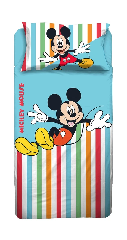 Hermet 6340 100% Cotton Mickey Mouse Single Bed Set, Blue