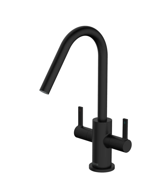 Bristan Cashew Sink Mixer with Easyfit Installation, Deck Mounted Kitchen Taps Mixers, Black Finish