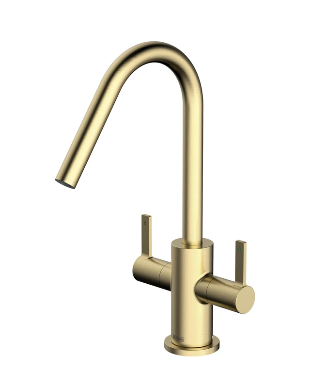 Bristan CSH EFSNK BB Cashew Easyfit Monobloc Sink Mixer Brushed Brass Twin Lever Mono