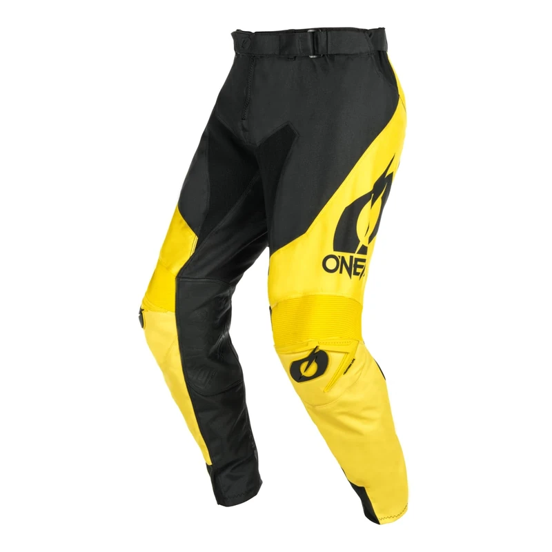 O'NEAL | Motocross Pants | Enduro Motorcycle | Durable Denier Fabrics, Leather Heat Protection on Both Inner Knees | Pants Mayhem Hexx V.24 | Adult | Black Yellow | Size 42
