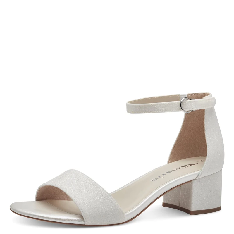 Tamaris Women’s sandal with block heel white 3.5 UK