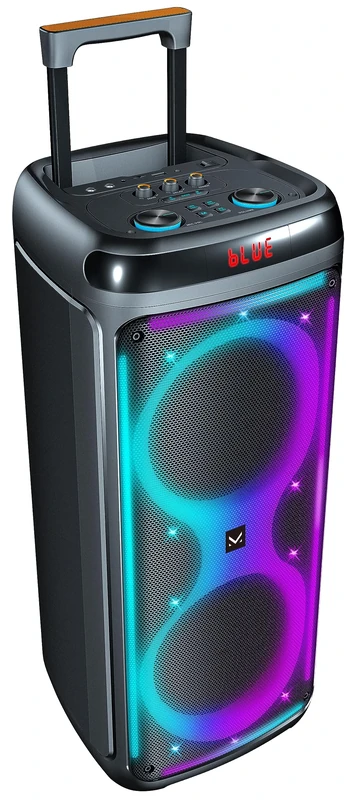Majestic FLAME T88 - Party Bluetooth Trolley Speaker, LED Lights, USB/MICRO SD/AUX/MIC Inputs, Remote Control and Microphone, TWS, Rechargeable Battery, Carry Handle and Wheels