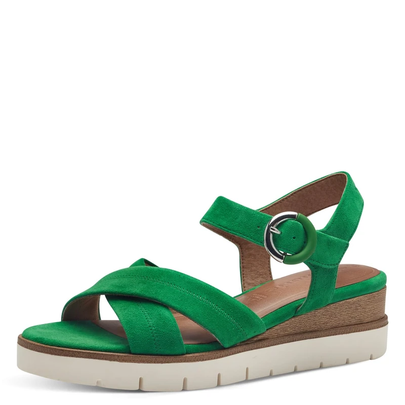 Tamaris Women's Wedge Heel Sandals, Green, 3.5 UK