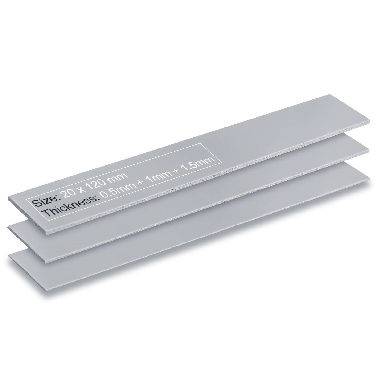 Aairhut 3 Pack 13W/m.k Thermal Pads, M.2 SSD 70 x 20mm 0.5mm 1mm 1.5mm Highly Efficient Thermal Conductivity Silicone Cooling Pads for Laptop Heatsink CPU GPU SSD IC LED Cooler