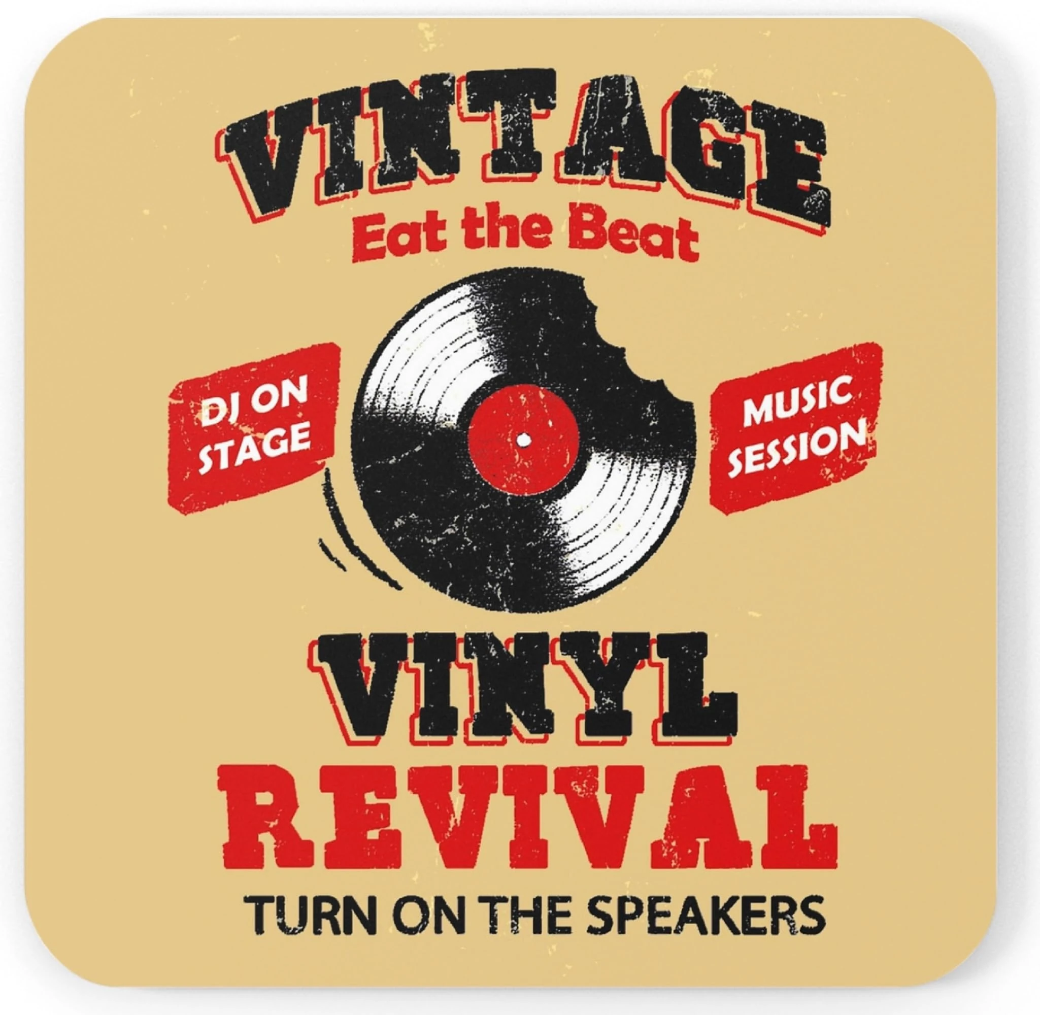 Music Vinyl Record Lovers Record Collector Hardboard Coaster (Vinyl Revival)