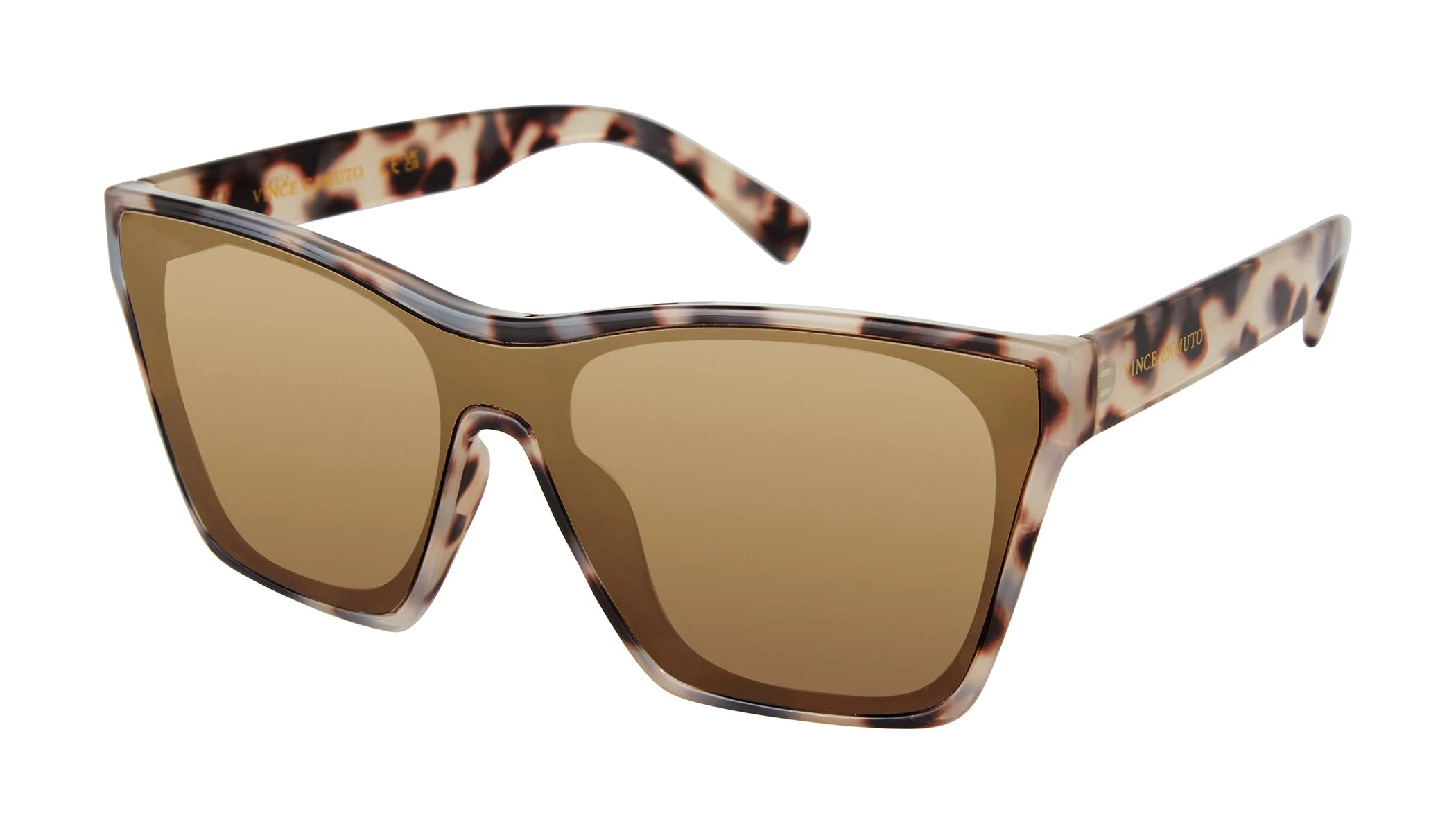 Vince Camuto Women's VC1089 Shield 100% UV Protective Square Sunglasses. Luxe Gifts for Her, 140 mm, Oatmeal Tortoise