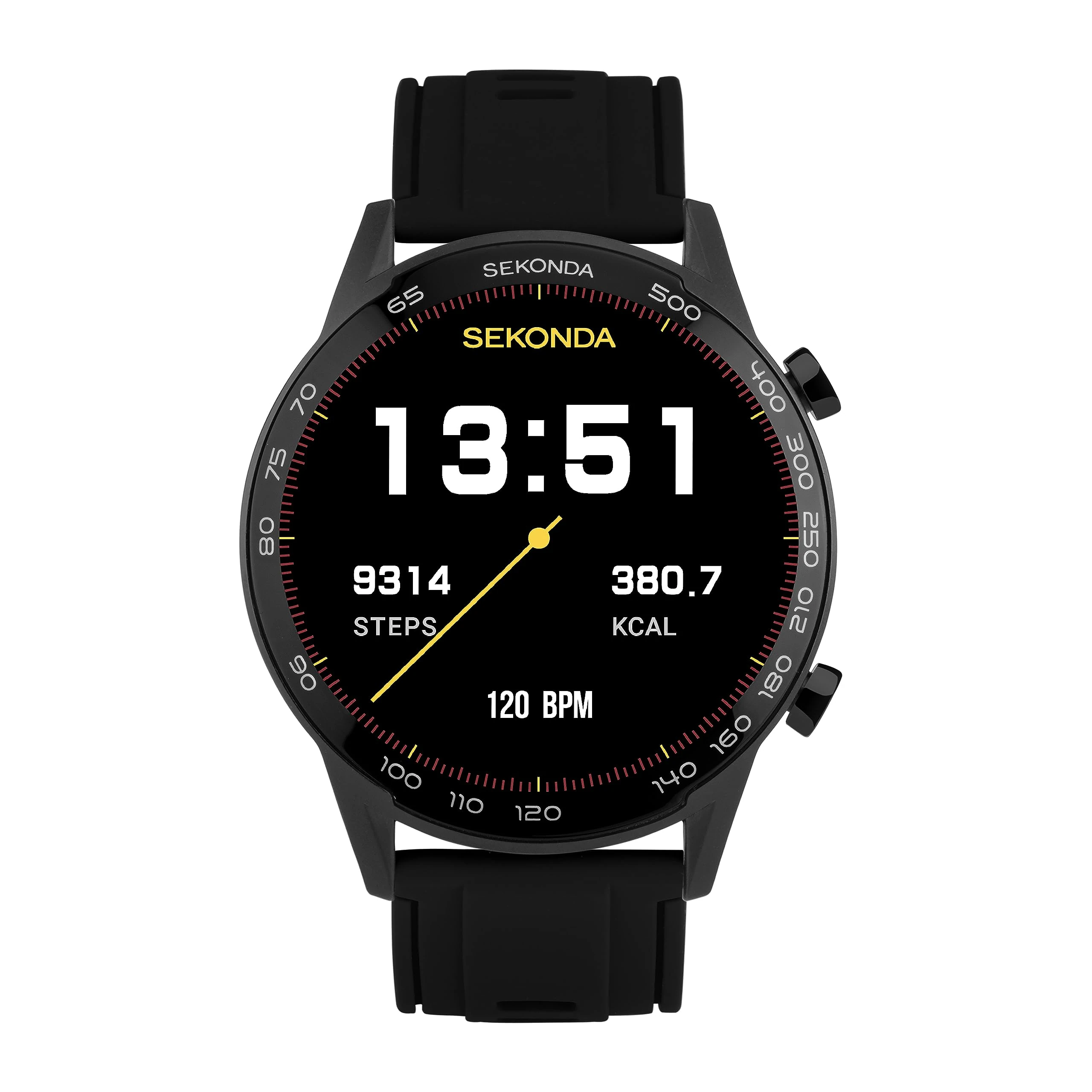 Sekonda Active Plus Smart Watch Gift Set 45mm with Black Silicone Strap Plus Extra Orange Silicone Strap 30179