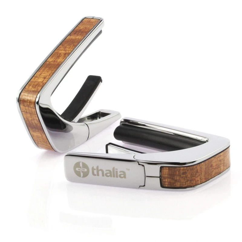 THALIA CHROME FINISH CAPO WITH SAPELE INLAY