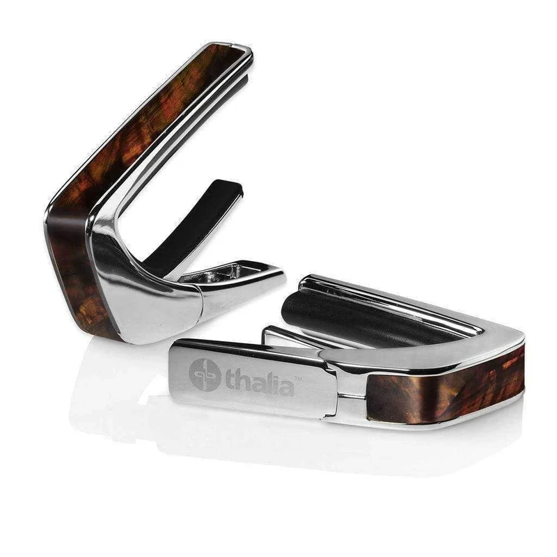 THALIA CHROME FINISH CAPO WITH TENNESSEE WHISKY WING INLAY