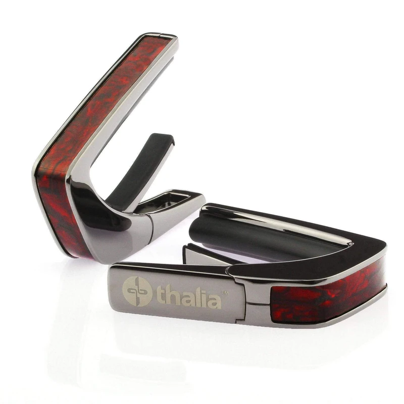 THALIA BLACK CHROME FINISH CAPO WITH CRIMSON PAUA INLAY