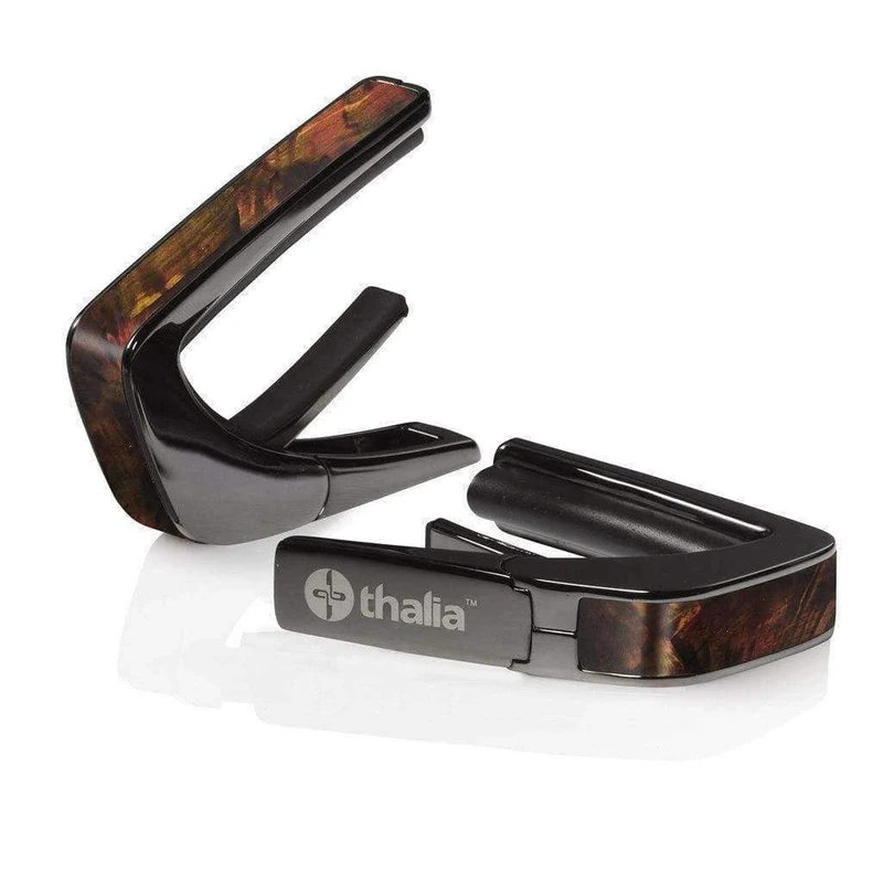 THALIA BLACK CHROME FINISH CAPO WITH TENNESSEE WHISKY WING INLAY
