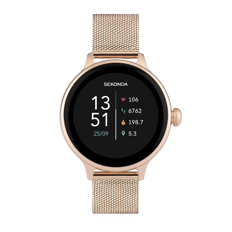 Sekonda Connect Smart Watch 40mm with Rose Gold Stainless Steel Strap 40625