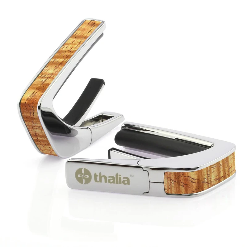 THALIA CHROME FINISH CAPO WITH AAA HAWAIIAN KOA INLAY