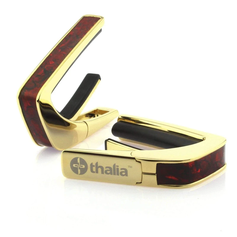 THALIA 24K GOLD FINISH CAPO WITH CRIMSON PAUA INLAY