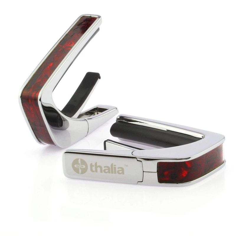 THALIA CHROME FINISH CAPO WITH CRIMSON PAUA INLAY