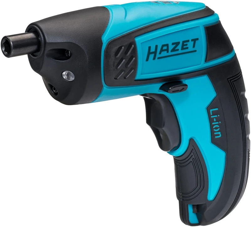 HAZET Mini Cordless Screwdriver 9230B-1, Hand-powered, 4.5 Newton-meters, 12.0 Volts, 7 Tools, Made in Germany