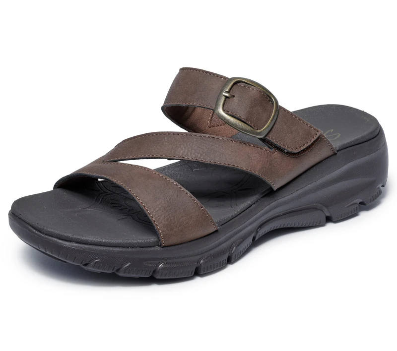 Skechers Women's Easy Going-Slide Sandal, Chocolate, 10 - Image 1