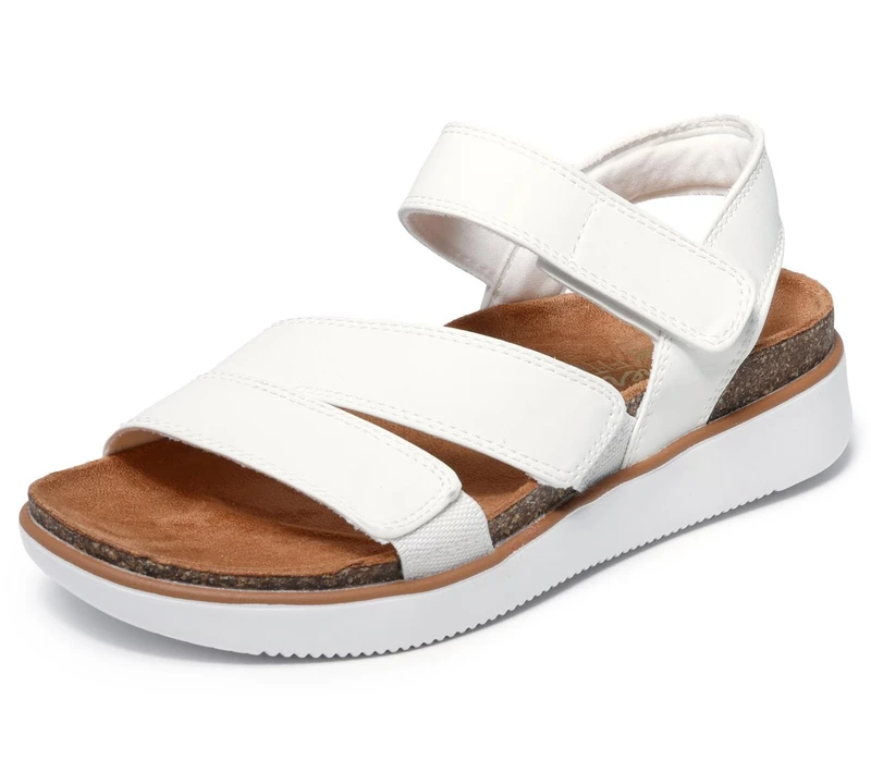 Skechers Women's Lifted Comfort Sandals, White Opulent Garden, 3 UK