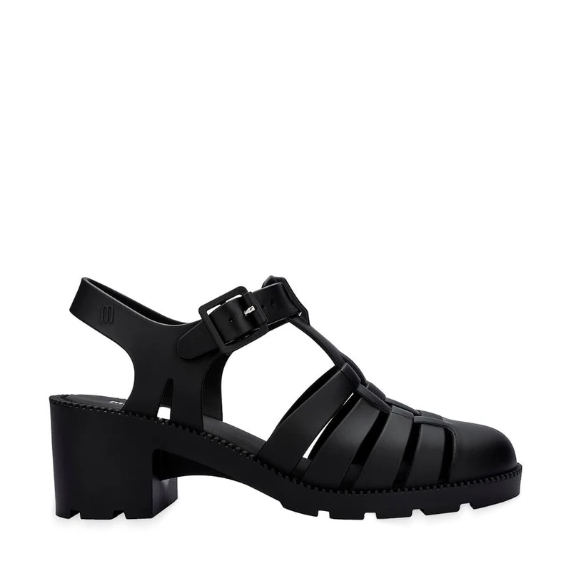 melissa Id Heel Ad Heeled SandalsWomen, Black/White, 4 UK