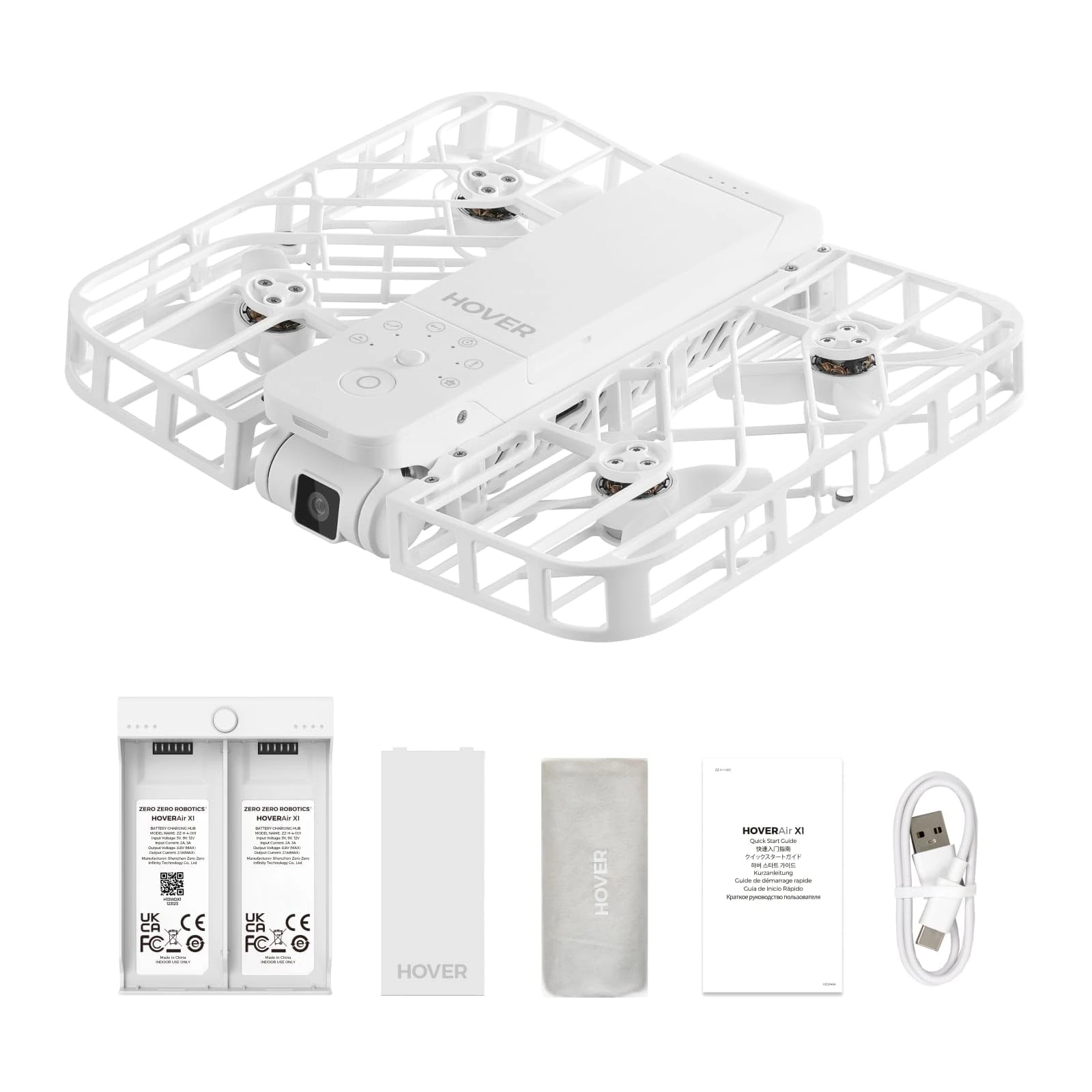 HOVERAir X1 Drone with Camera, Self-Flying Camera Drone with Follow Me Mode, Foldable Mini Drone with HDR Video Capture, Palm Takeoff, Intelligent Flight Paths, Hands-Free Control White (Combo)