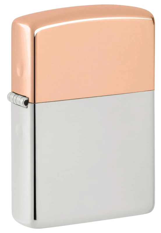 Zippo Windproof Lighter, Bi-metal Collectible Design – Bimetal Collectible, Sterling Silver Case, Copper Lid, Base Model – Refillable, Reusable, Windproof Design – Comes in Gift Box – Made in USA