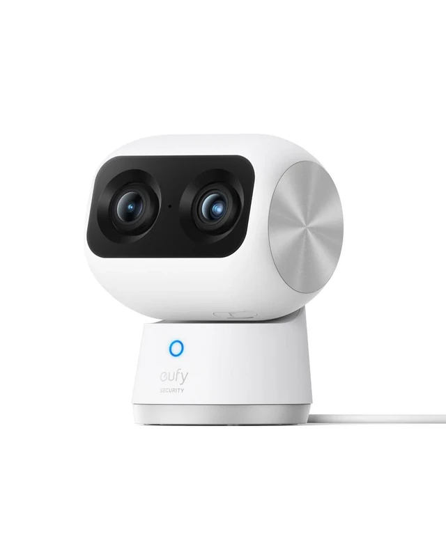 eufy Security Indoor Cam S350, Dual Cameras, 4K UHD Resolution, Surveillance Camera with 8× Zoom and 360° PTZ, Human/Animal AI, Ideal for Baby Monitor/Pet Camera/Home Surveillance, Dual Band Wi-Fi 6