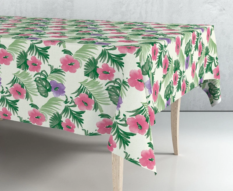 Exma Oilcloth Tablecloth Printed by the Metre – Elegant Garden Flowers 43116-1