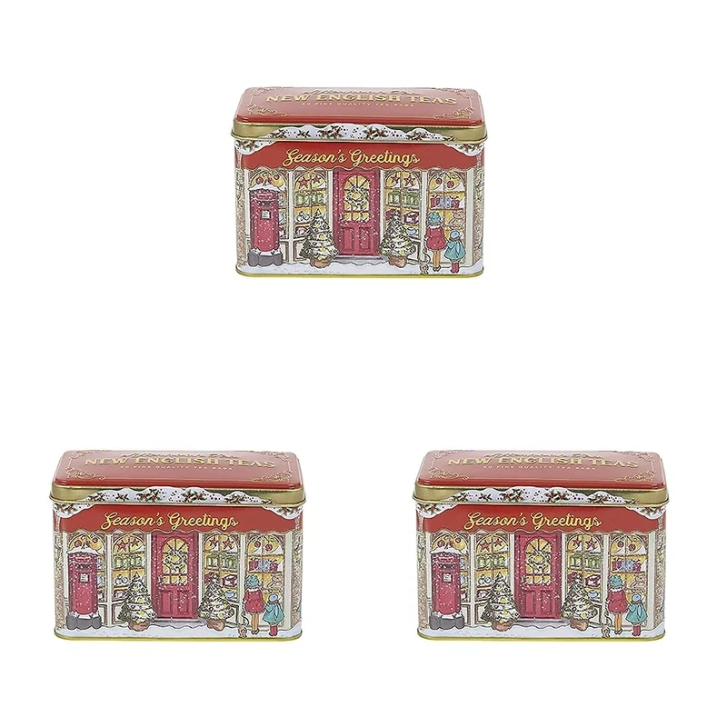New English Teas Season's Greetings Christmas Tea Tin with 40 Teabags (Pack of 3)