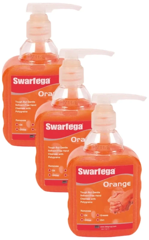 Deb Swarfega Orange Hand Wash - Solvent-Free, 450ml Pump (3 Pack)