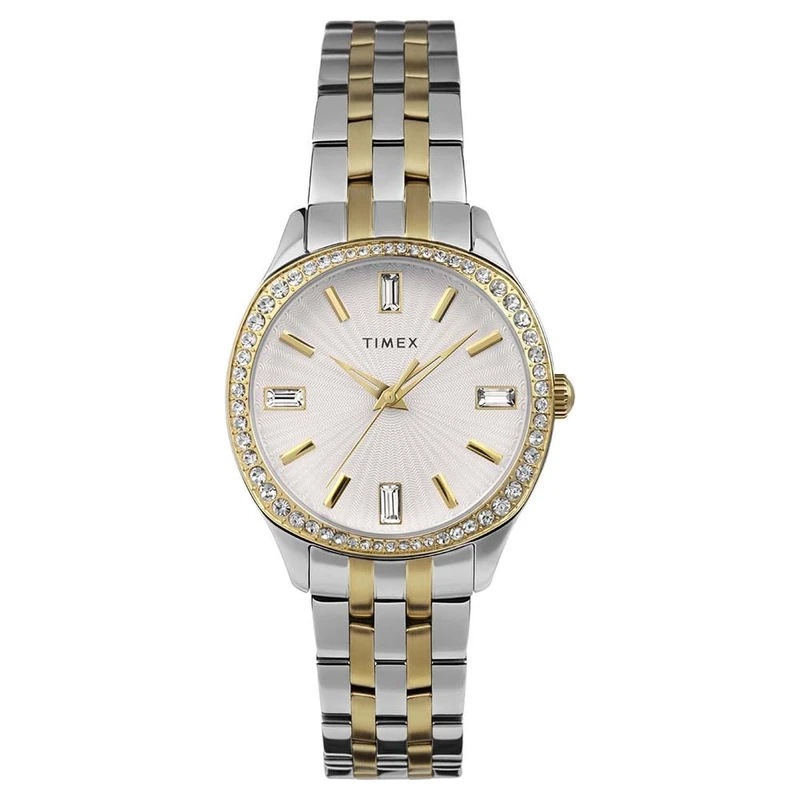 Timex Women's Trend 36 mm Watch - Two-Tone Stainless Steel Bracelet Silver-Tone Dial Two-Tone Case TW2W17700