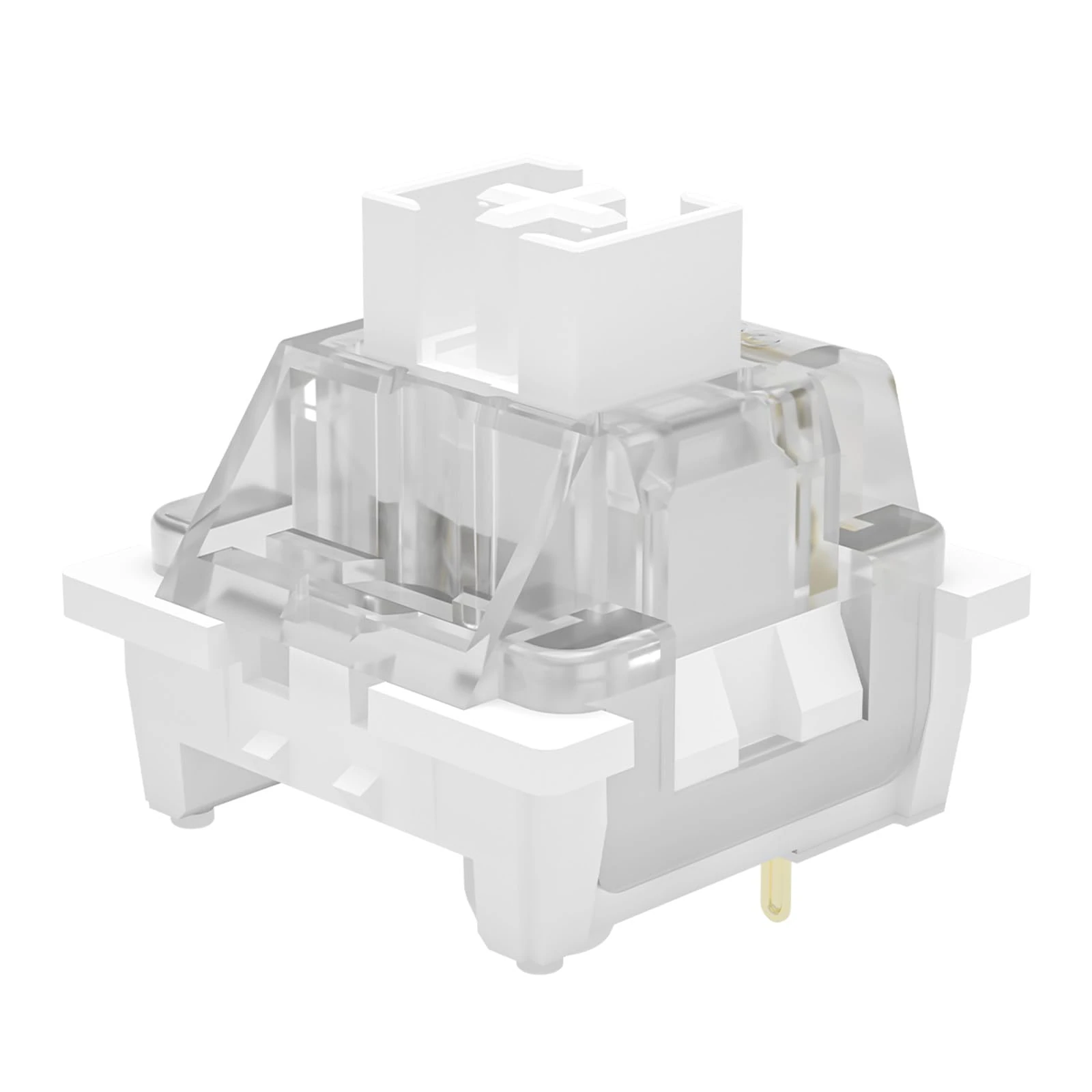 YUNZII Custom Mechanical Keyboard Switches Set, 35gf Pre Lubed Linear Switch with POM Steam, Transparent PC Casing, 3 Pin Switch for Mechanical Keyboards, Gaming and Programming (35 Pieces, Milk)