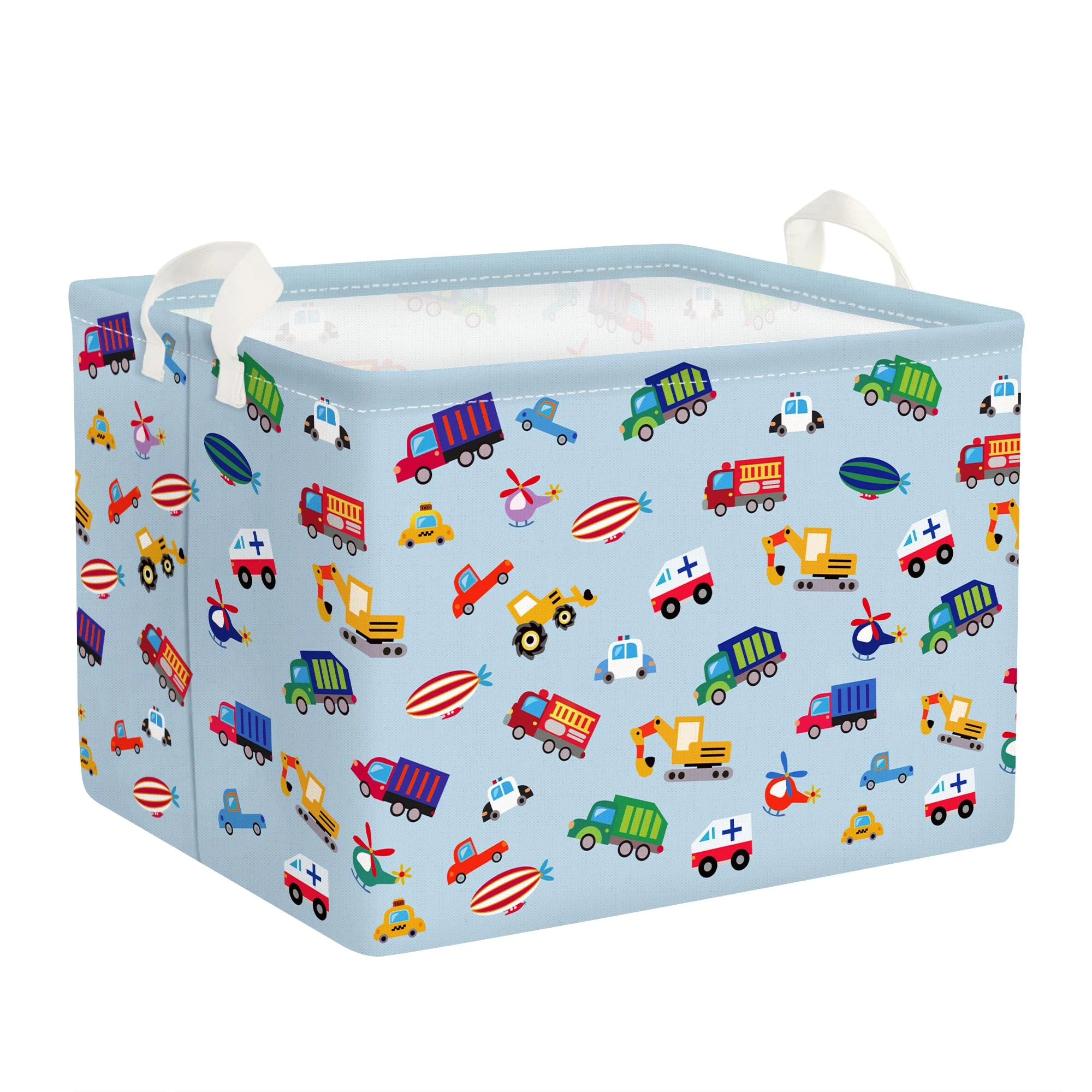 Clastyle Car Baby Laundry Hamper Collapsible Clothes Kids Storage Basket Waterproof Boys Toy Box for Nursery Room, Cartoon, 40 * 30 * 30 cm