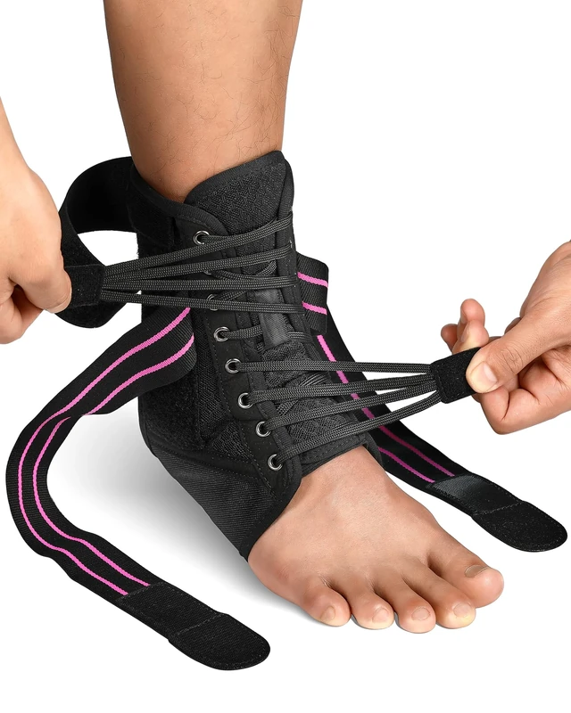 Fitomo Ankle Support for Sprained Ankle, Ligament damage, Weak Ankle, Ankle Brace for Women with Removable Stabilizers for Injury Prevention and Recovery, Suitable for Wearing in Shoes