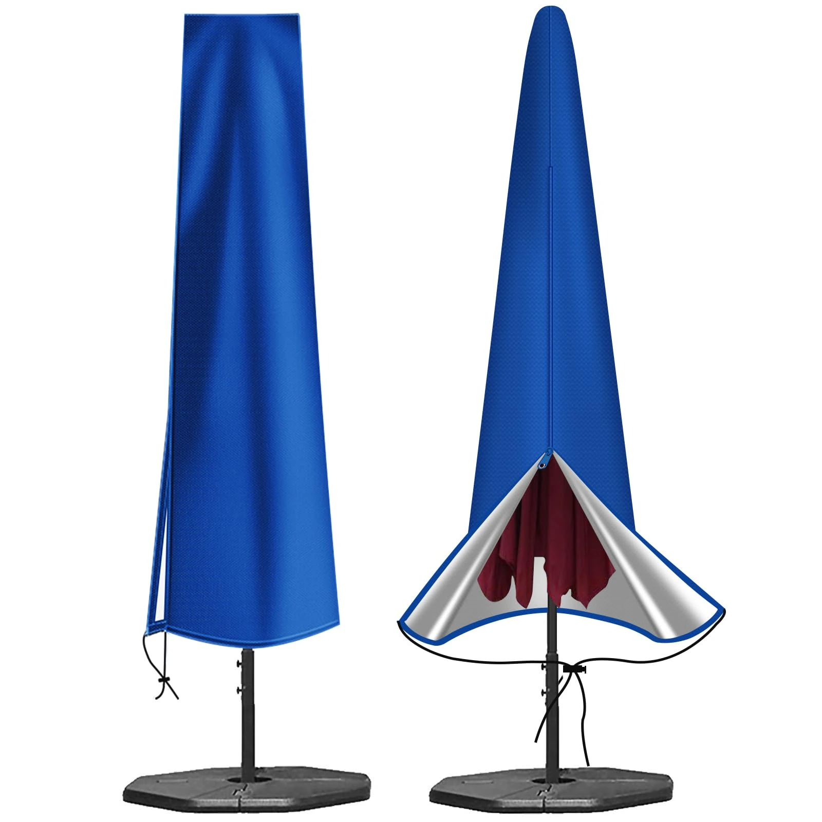 OKPOW Parasol Covers Waterproof 600D Oxford Fabric Patio Umbrella Cover with Zip (190 * 30 * 50cm), for 2.5m 2.7m 3m Garden Outdoor Umbrella (Blue)