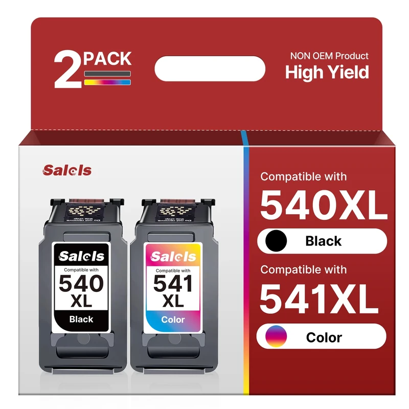 Salols 540XL and 541XL Ink Cartridges Replacement for Canon 540 and 541 Ink Cartridges Printer Ink PG540 Black CL541 Colour XL for Canon Pixma TS5150 TS5151 TS5100 MG3600 MG3650S MG3650 MG4250 MX475