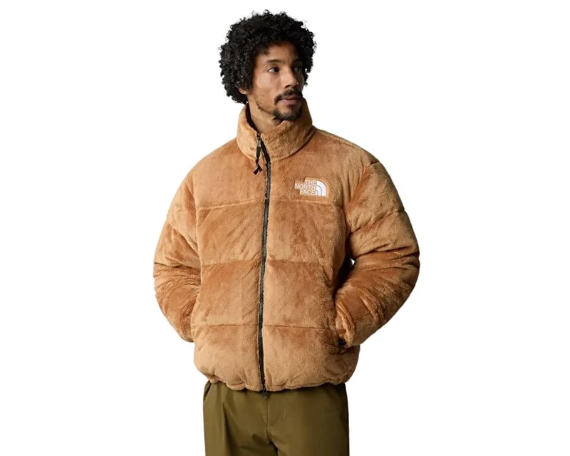 THE NORTH FACE Men's Versa Velour Nuptse Jacket, Almond Butter, XL