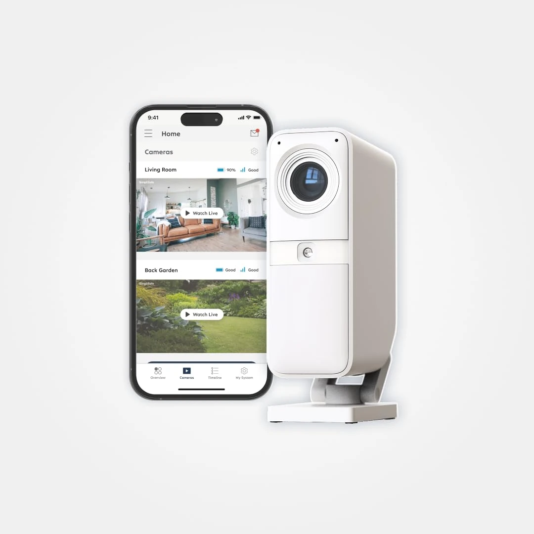 SimpliSafe Wireless Indoor Home Security Camera - with Two Way Audio, AI-Powered Motion Detection - Built-in Siren - 1536p HD Video - White - ONLY compatible alarm systems