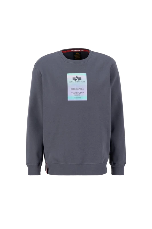 Alpha Industries Rainbow Refl. Label Sweatshirt for Men Greyblack