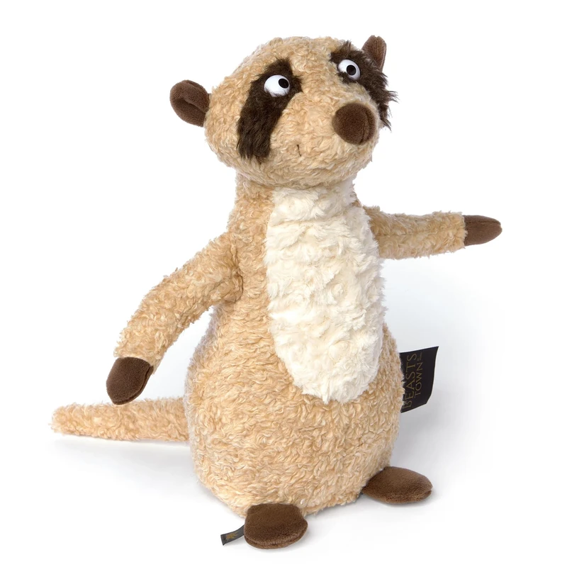 Sigikid Muru Muru BeastsTown Soft Toy for Children and Adults to Collect, Gift, Play, Cuddle, Beige/White/Meerkat