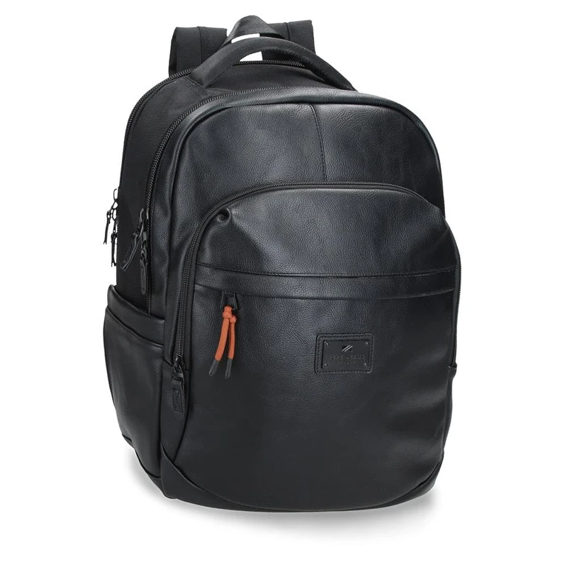 Pepe Jeans Egham Backpacks Polyester and Faux Leather Details, Black, Black/White, One Size, PC Backpack