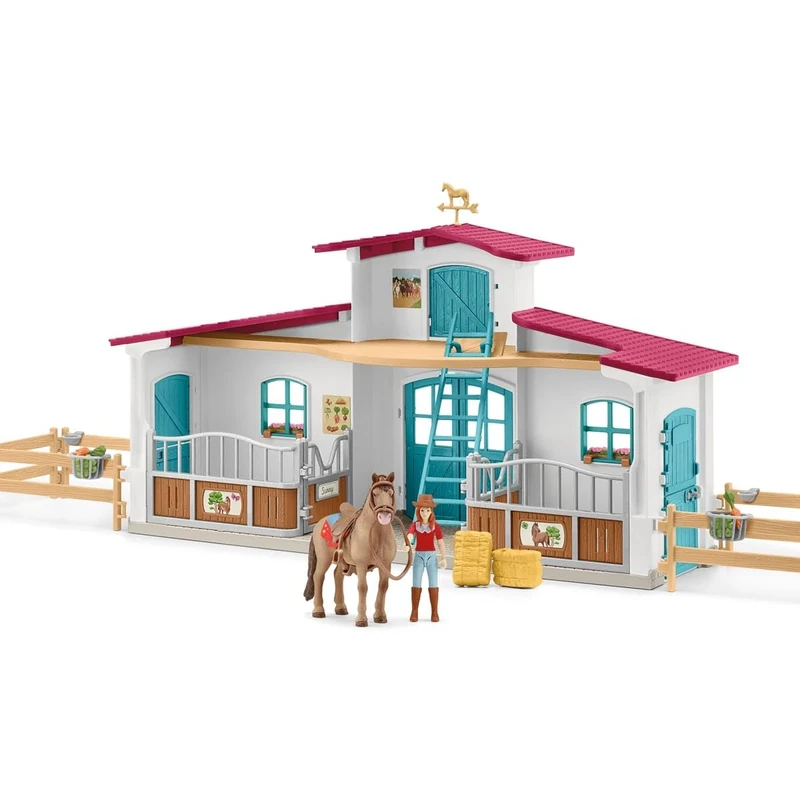 Centre Équestre, coffret figurines avec 75 éléments inclus dont 1 cheval, des 5 ans, schleich 72222 Horse club - Image 1