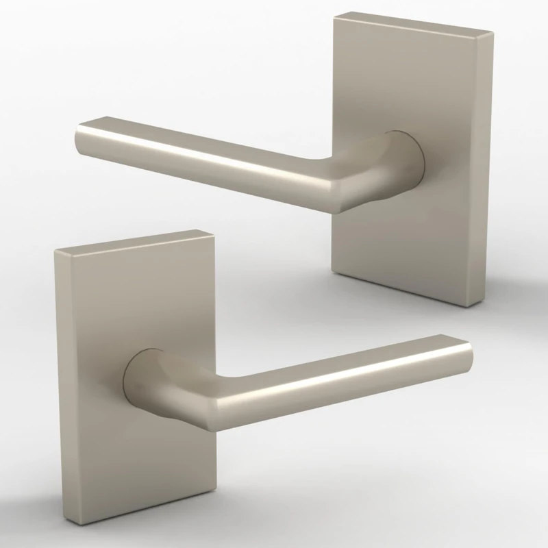 Mega Handles Glamor Dummy Door Lever Satin Nickel (2-Pack) - Non-Turning