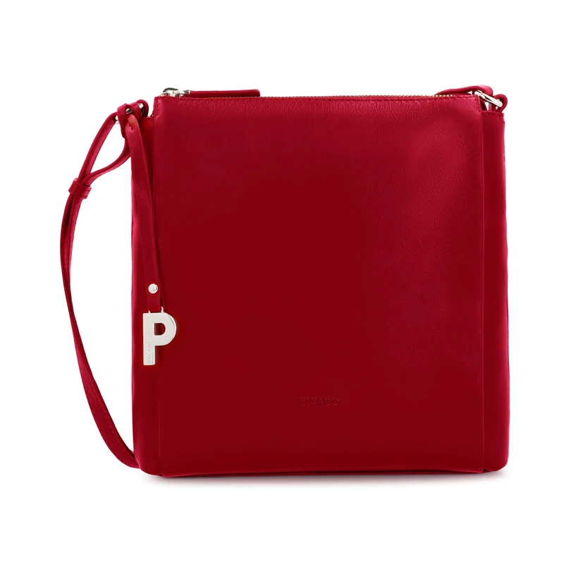 Picard Bali Women's Shoulder Bag Made of Real Leather Medium with Zip Shoulder Bag Everyday, red, Standard Size, Everyday wear