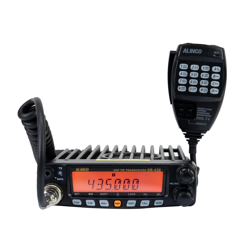 UHF radio station Alinco DR-438-HE, 200CH, 400-470MHz, DTMF, Squelch, 13.8V, 1024DCS-50CTCSS