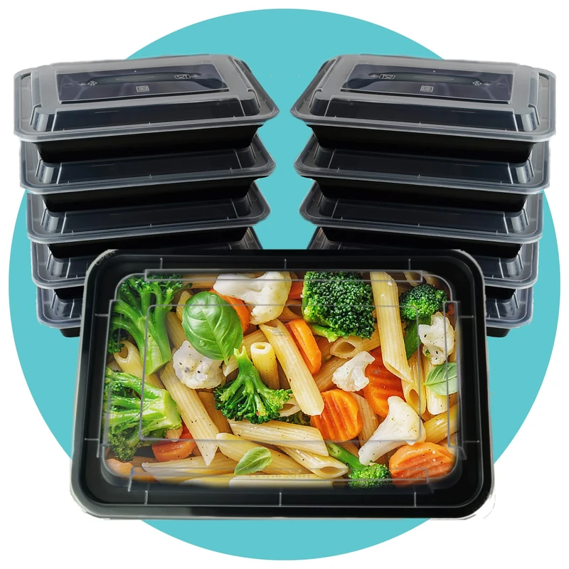 Triplast 100 x Meal Prep Containers (1 Compartment, 28oz) - Microwave, Freezer & Dishwasher Safe – BPA Free, Reusable, Leakproof & Stackable Food Storage Takeaway Boxes for Home, Office & School