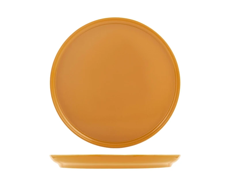 H&h Set of 12 Dinner Plates Stockholm Ochre 28 cm