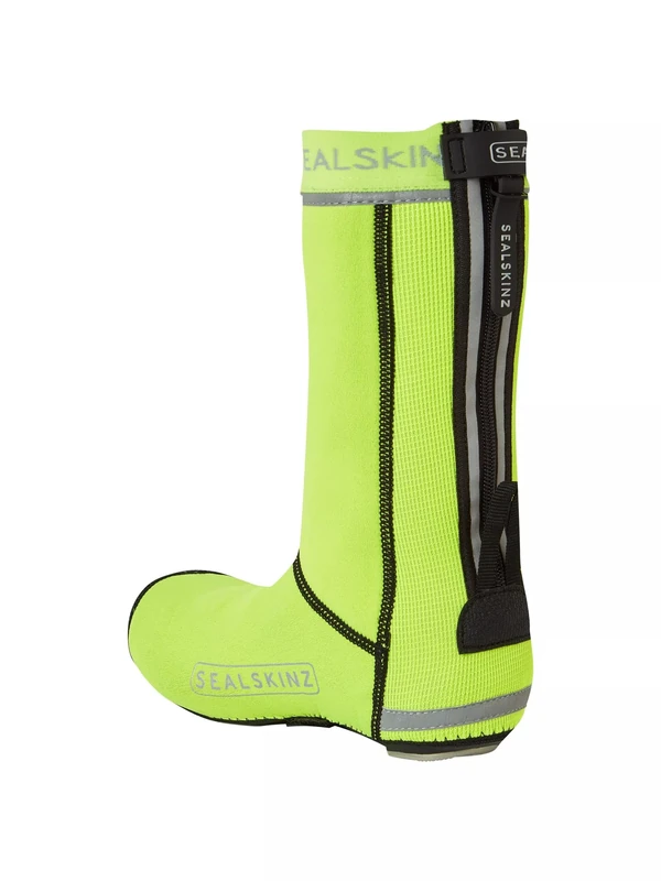 SEALSKINZ | Caston | Unisex All Weather Water-Repellent Cycle Open-Sole Overshoe for Extreme Weather | Cycling Accessories | Easy to Adjust Neon Yellow