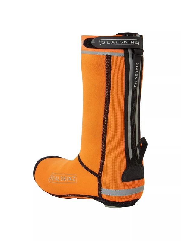 SEALSKINZ | Hempton | Unisex All Weather Water-Repellent Cycle Overshoe for Extreme Weather | Cycling Accessories | Easy to Adjust Orange