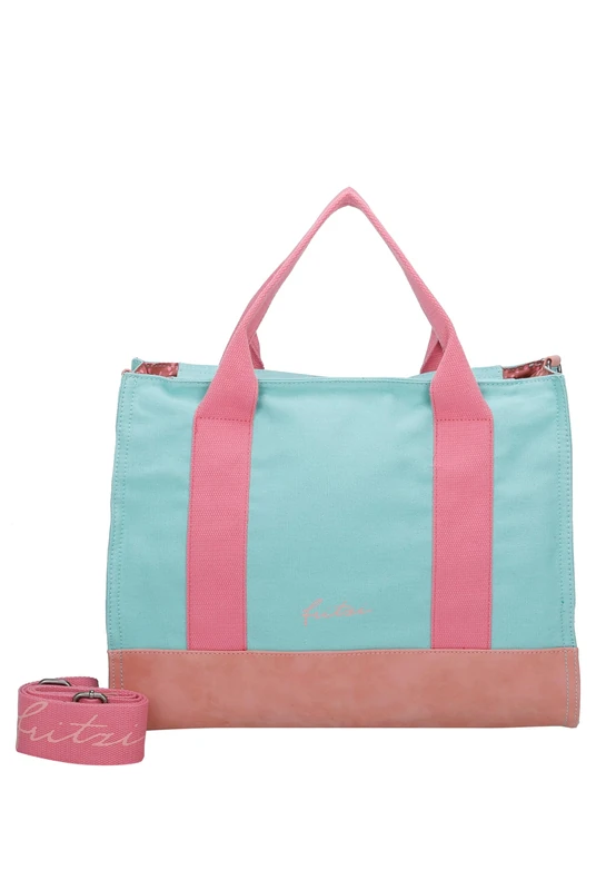 Fritzi Canvas Tote Bag Uni Shopper Women's Handbag 29.5 x 40 x 14 cm, Black - Pink - Orange - Light Purple - Mint Sage - Blue - Pink - Green - Purple - Mint Pastel - Brown - Pink - Beige - Yellow
